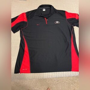 Nike UGA Men's Black and Red Polo Shirt - XXL
